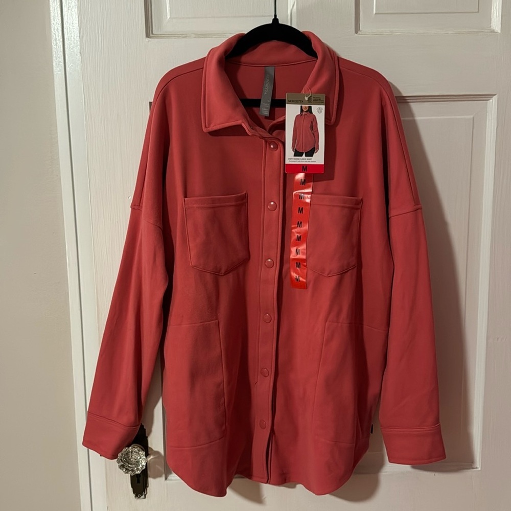 COPY - Mondetta NWT Ladies Cozy Warm Fleece Snap Up Shirt Jacket Size M